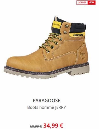 PARAGOOSE  Boots homme JERRY  69,99 € 34,99 €  SOLDES -50%  PARAGOOSE 