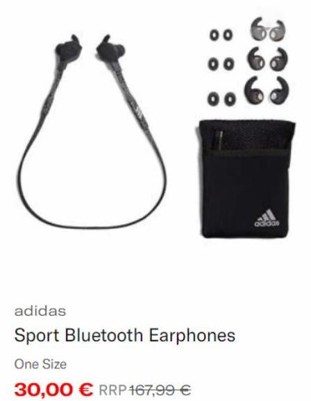 Ű  .. 60  00  00  00  adidas  Sport Bluetooth Earphones  One Size  30,00 € RRP 167,99 €  adidas 
