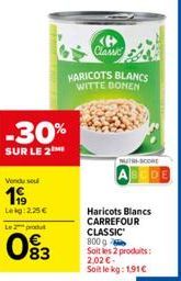 haricots blancs Carrefour