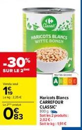 haricots blancs Carrefour