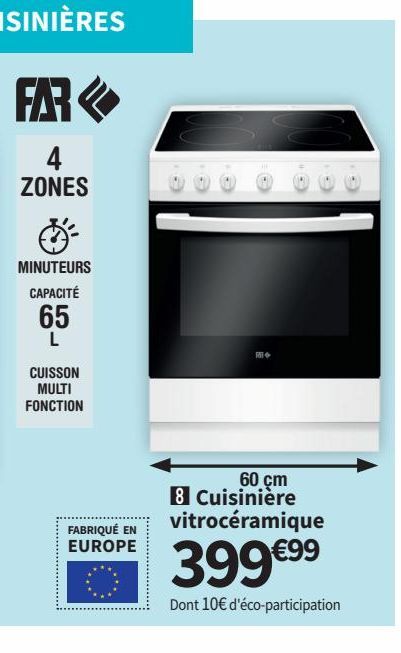 cuisinière vitroceramique Far