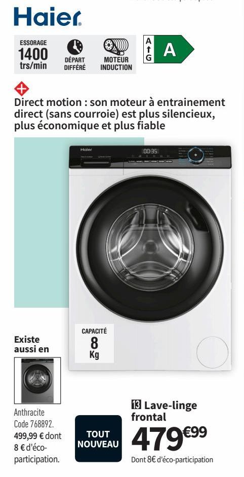 lave-linge frontal Haier