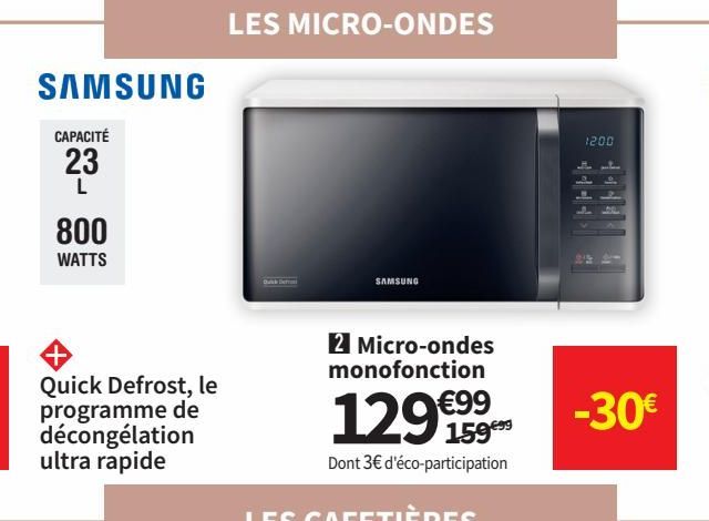 micro-ondes monofonction Samsung