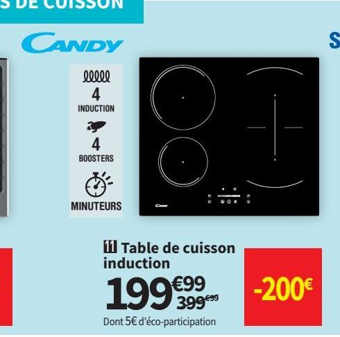 table de cuisson induction Candy