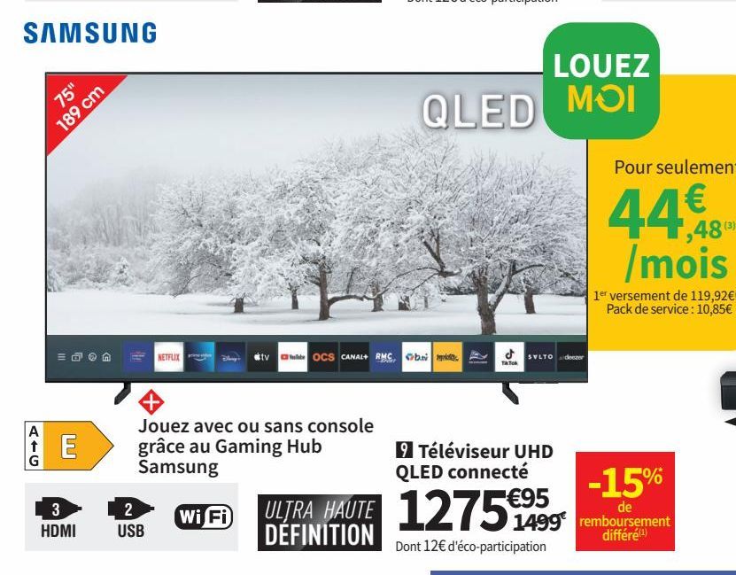téléviseur UHD QLED connecte Samsung