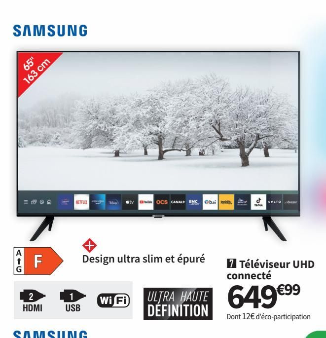 téléviseur UHD connecte Samsung