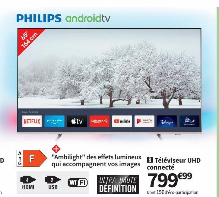 téléviseur UHD connecte Philips