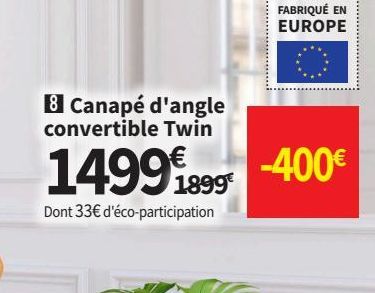 canapé d'angle convertible Twin