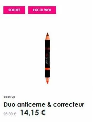 soldes  exclu web  bej  black up  duo anticerne & correcteur  28,90 € 14,15 € 