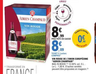 vin rouge E.Leclerc