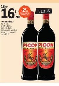 -2€  1 LITRE  PICON PICON  KLEENE  PICON 