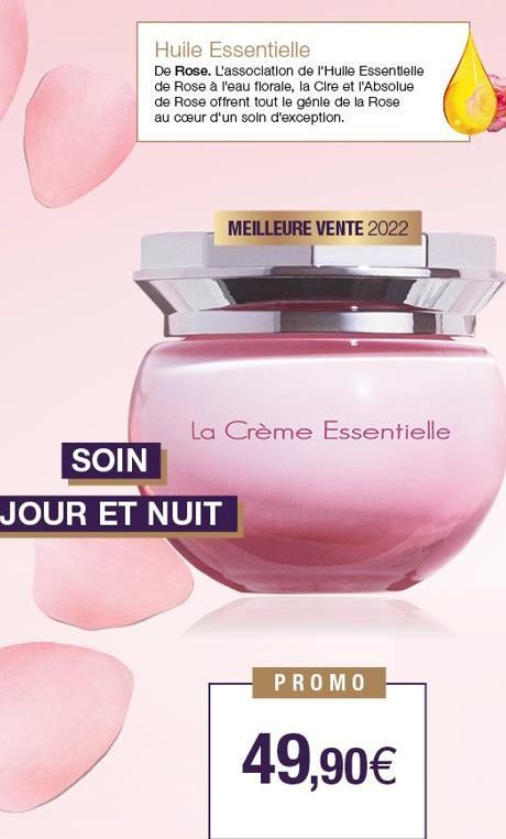 Huile Essentielle  De Rose. L'association de l'Hulle Essentielle de Rose à l'eau florale, la Cire et l'Absolue de Rose offrent tout le génie de la Rose au cœur d'un soin d'exception.  MEILLEURE VENTE 