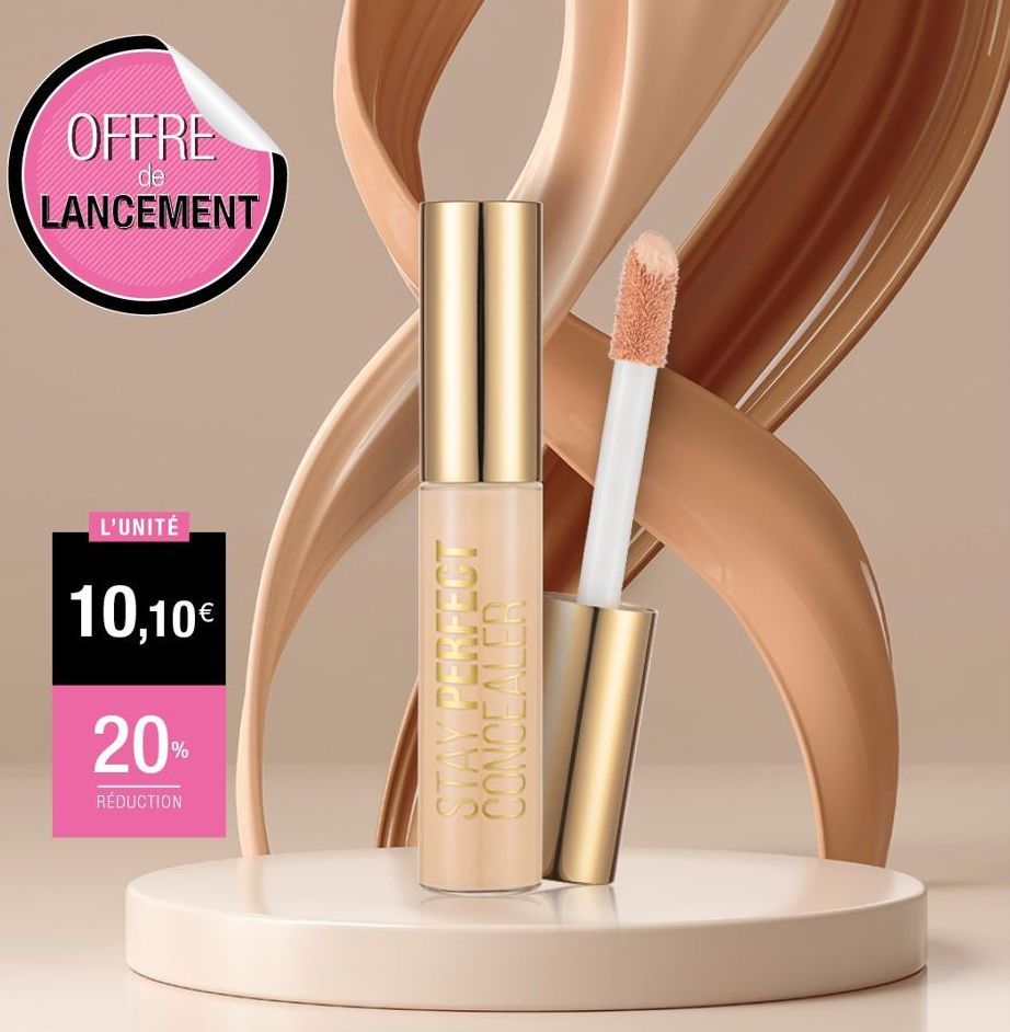 OFFRE  de  LANCEMENT  L'UNITÉ  10,10€  20%  RÉDUCTION  STAY PERFECT CONCEALER  IC SO  