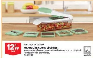 12,99  l'  home creation kitchen  mandoline coupe-légumes  love 