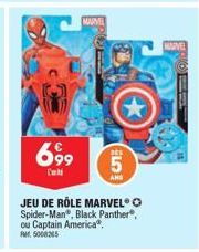 699  Di  MARVEL  L  JEU DE RÔLE MARVEL® O Spider-Man", Black Panther, ou Captain America. 50085  HARVE 