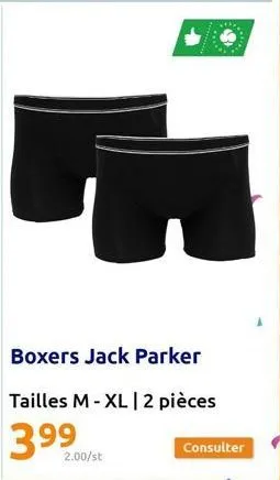 2.00/st  boxers jack parker  tailles m-xl | 2 pièces  399  consulter 
