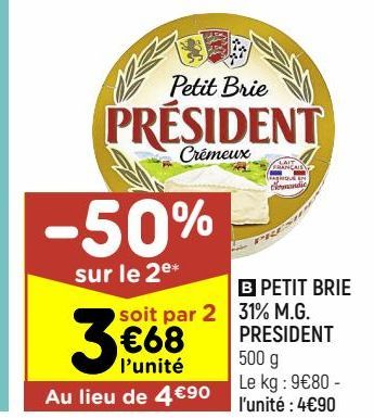 petit 31% mg brie Président