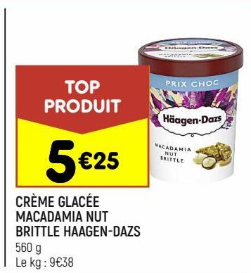 crème glacée macadamia nut brittle Haagen Dazs