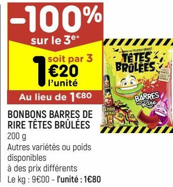 bonbons barres de rire têtes brulées