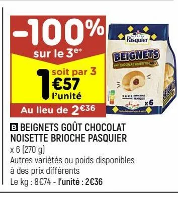 beignets gout chocolat noisette brioche pasquier