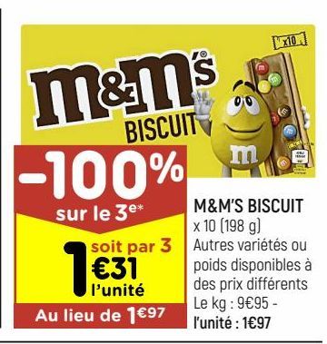 biscuits M&M's
