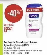 gel douche sanex