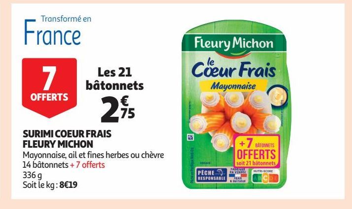 SURIMI COEUR FRAIS FLEURY MICHON