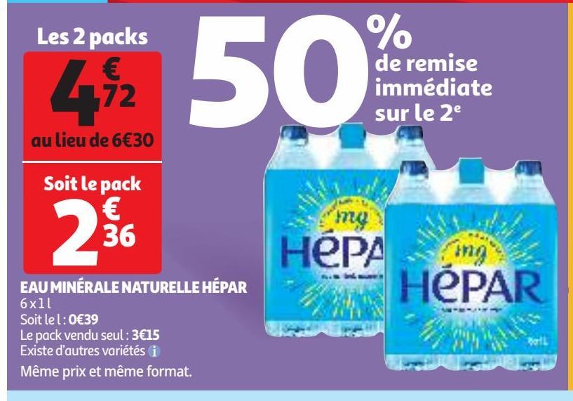 EAU MINÉRALE NATURELLE HÉPAR