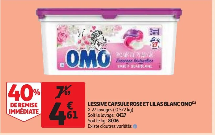 lessive capsule rose et lilas blanc omo(1)