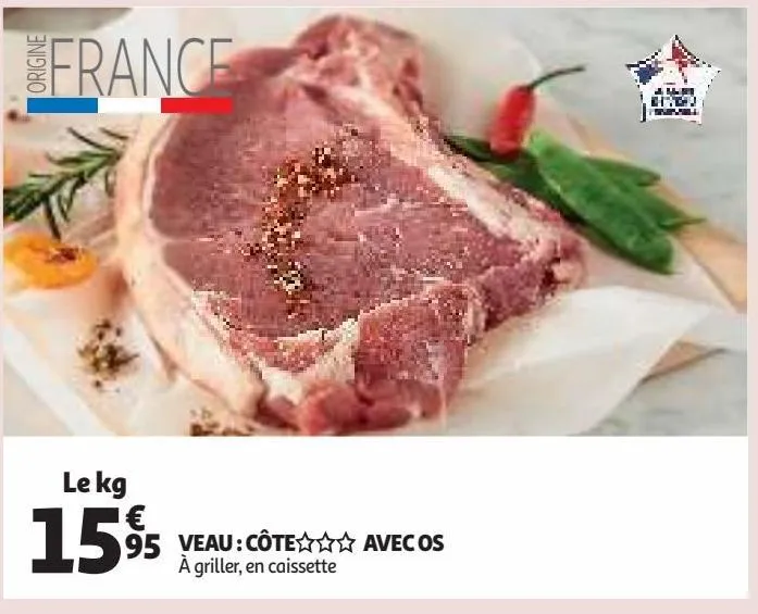 veau : côte §§§ avec os 