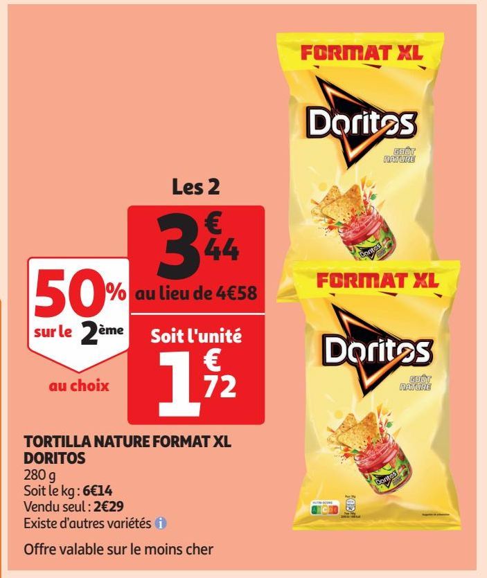 TORTILLA NATURE FORMAT XL DORITOS