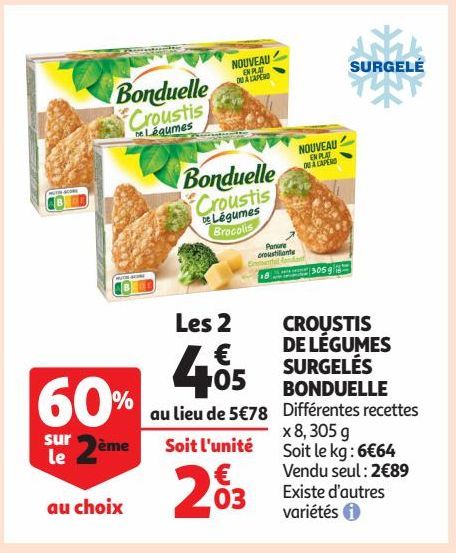 CROUSTIS DE LÉGUMES SURGELÉS BONDUELLE