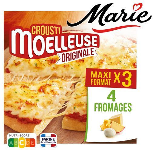 PIZZA CROUSTI MOELLEUSE ORIGINALE 4 FROMAGES SURGELÉE MARIE
