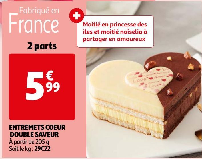 ENTREMETS COEUR  DOUBLE SAVEUR