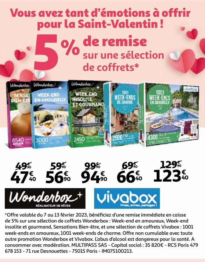 Vous avez tant d’émotions à offrir pour la Saint-Valentin! WONDERBOX, VIVABOX