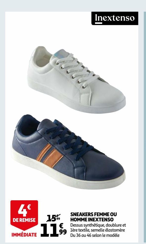 SNEAKERS FEMME OU HOMME INEXTENSO