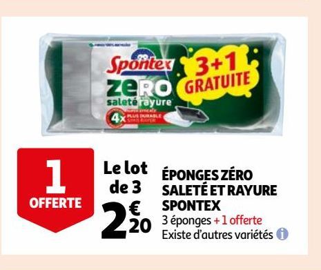 ÉPONGES ZÉRO SALETÉ ET RAYURE SPONTEX