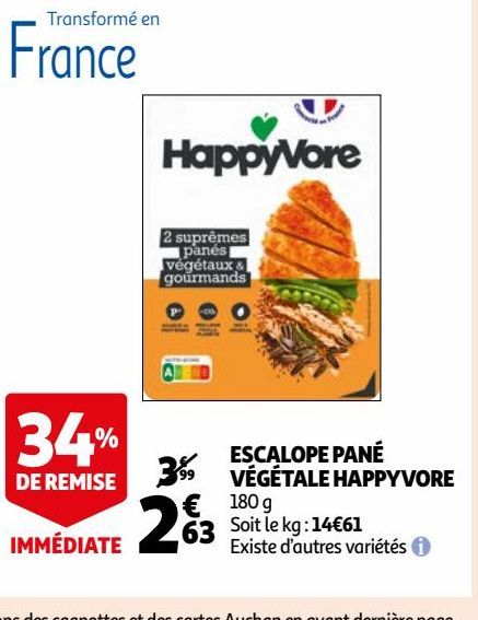 ESCALOPE PANÉ VÉGÉTALE HAPPYVORE