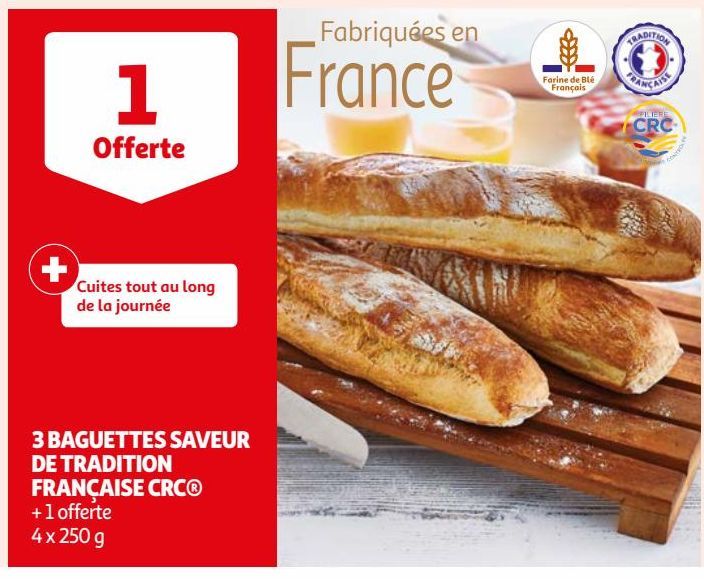 3 BAGUETTES SAVEUR DE TRADITION FRANÇAISE CRC®