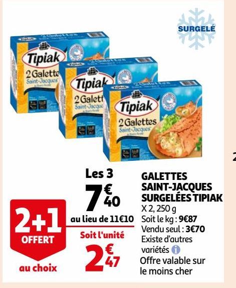 GALETTES SAINT-JACQUES SURGELÉES TIPIAK