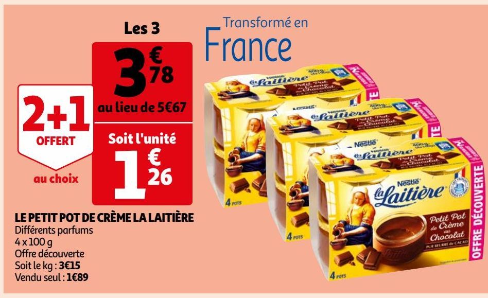 LE PETIT POT DE CRÈME LA LAITIÈRE