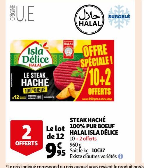 STEAK HACHÉ 100% PUR BOEUF HALAL ISLA DÉLICE