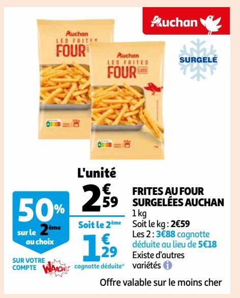 FRITES AU FOUR SURGELÉES AUCHAN