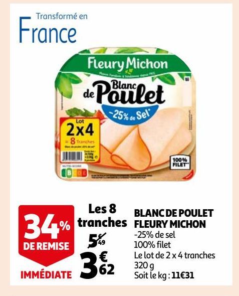 BLANC DE POULET FLEURY MICHON