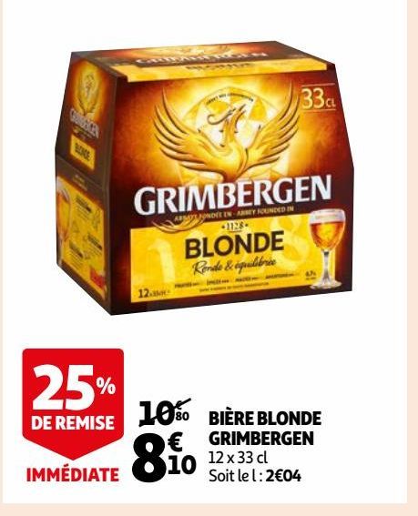 BIÈRE BLONDE GRIMBERGEN