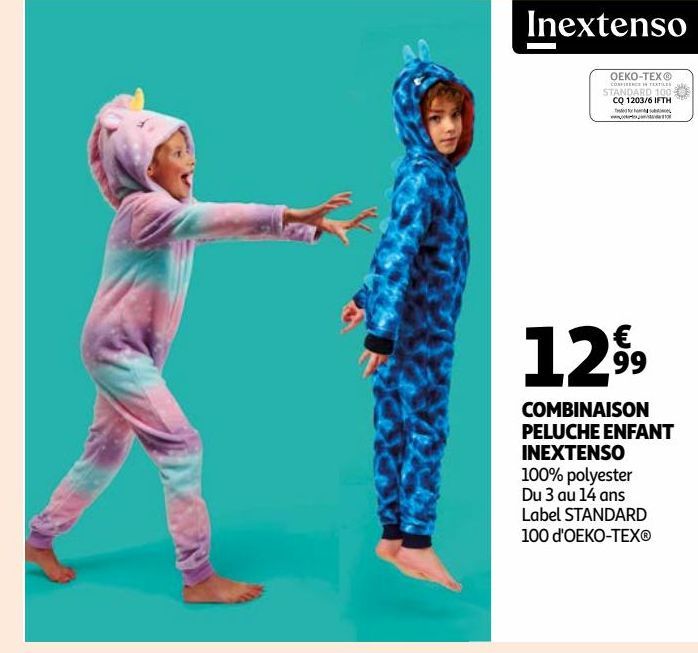 COMBINAISON PELUCHE ENFANT INEXTENSO