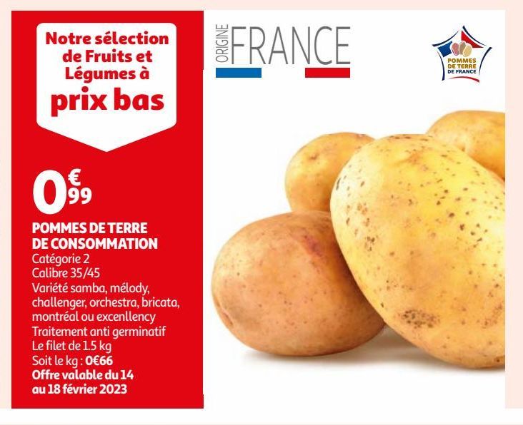 POMMES DE TERRE DE CONSOMMATION