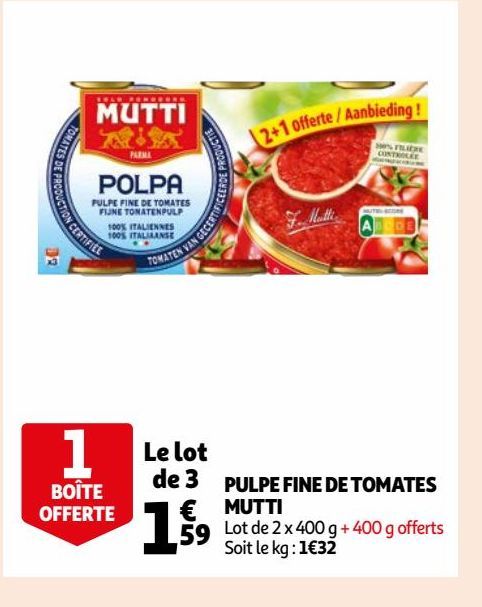 PULPE FINE DE TOMATES MUTTI