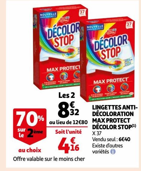 LINGETTES ANTI- DÉCOLORATION  MAX PROTECT DÉCOLOR STOP