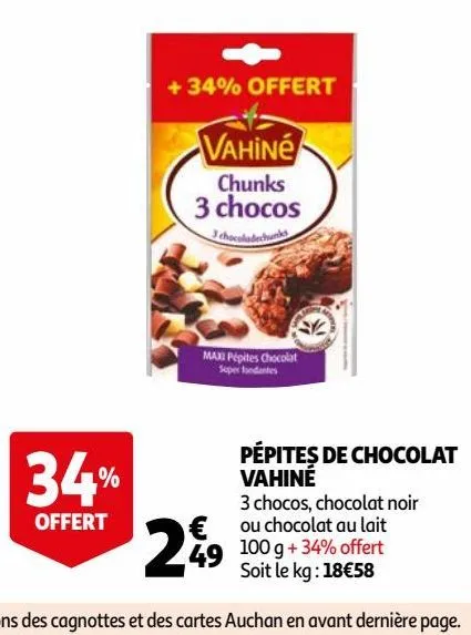 pépites de chocolat vahiné